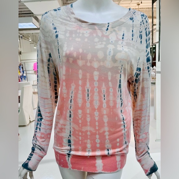 Hard Tail Siro Jersey cream, gray, and tie dye top sz S - Picture 1 of 5